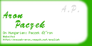 aron paczek business card